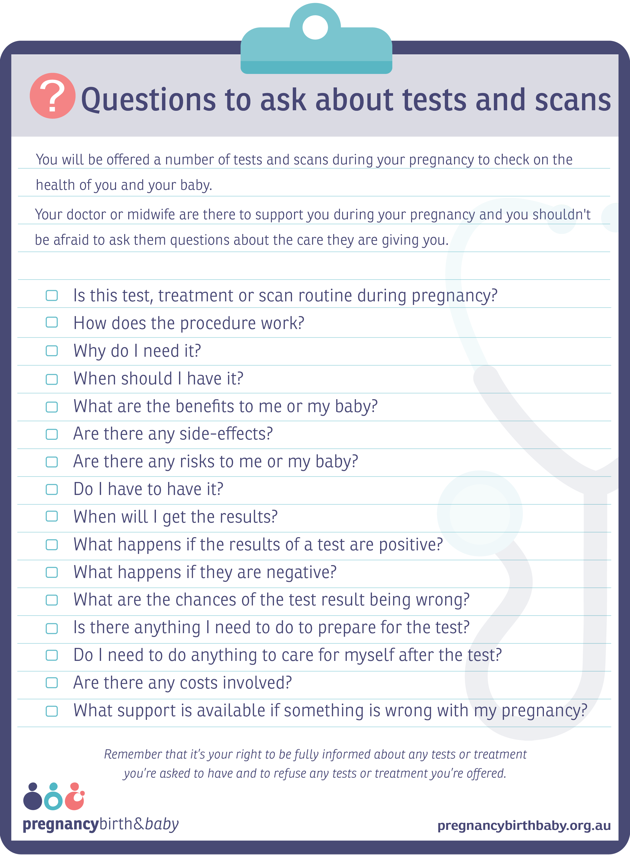 Questions to ask your doctor about tests and scans